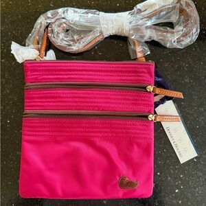 Dooney & Bourke Fuchsia Crossbody with Leather Trim